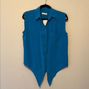 Equipment Teal Sleeveless Button-Down Shirt